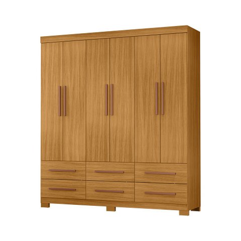 Roupeiro 180cm 6 Portas 6 Gavetas sem Espelho - Ssx Multicoisas