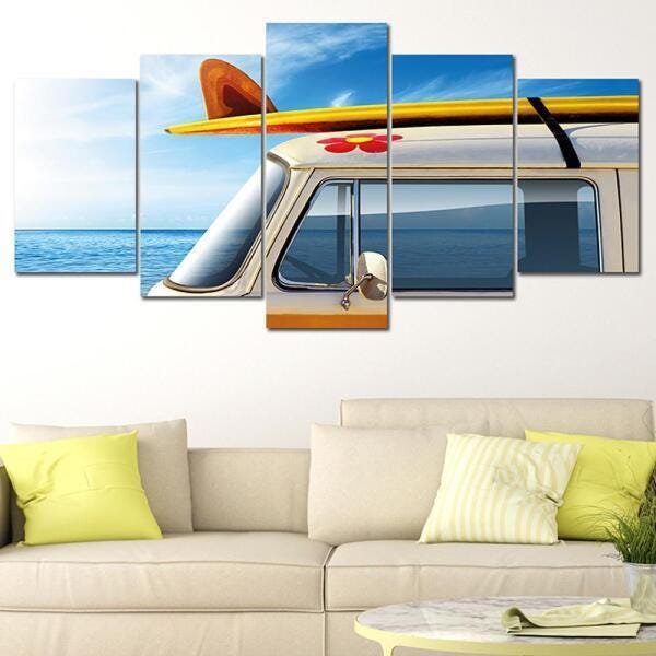 Quadro Decorativo Kombi Wolksvagem Viagem Praia Sala Surf - 2