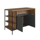 Ver imagem 3 de Mesa Bancada Gourmet Estilo Industrial 131cm com Armario 2 Portas P1035 Mel/grafite