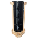 Ver imagem 2 de Kit Jogo 4 Xicaras Café/chá 200ml C/ Suporte Pinus - Preta