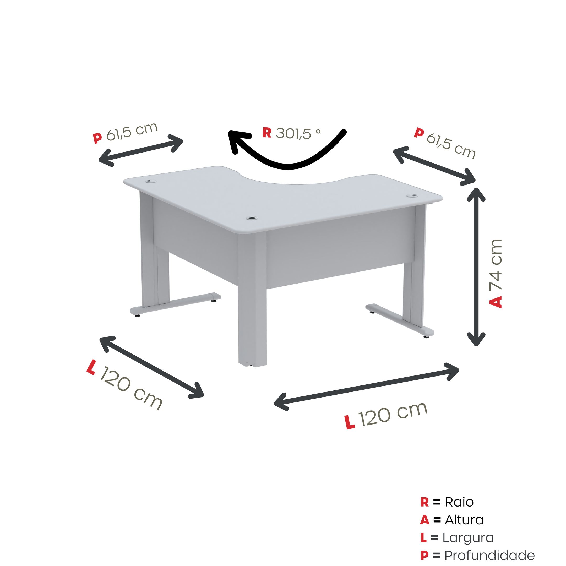 Mesa para Escritório em L Maxxi  - 3