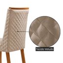 Ver imagem 4 de Mesa de Jantar Olimpia 4 Lugares Quadrada MDF Laminado 90cm Creme e Naturale Moderna