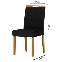 Cadeira para Mesa de Jantar Italia Kit 2 Peças Ype Veludo Preto – New Ceval - 3