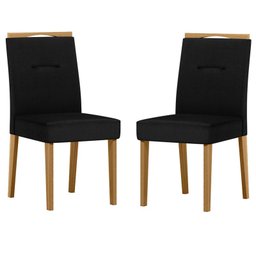 Cadeira para Mesa de Jantar Italia Kit 2 Peças Ype Veludo Preto – New Ceval - 1