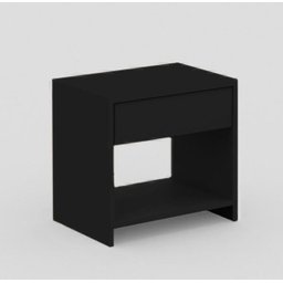Mesa de Cabeceira com 1 Gaveta e Prateleira em MDF - Preto - 1