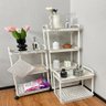 Carrinho Organizador 3 Prateleiras Andares Multiuso Auxiliar Papelaria Cozinha Banheiro Branco - 2