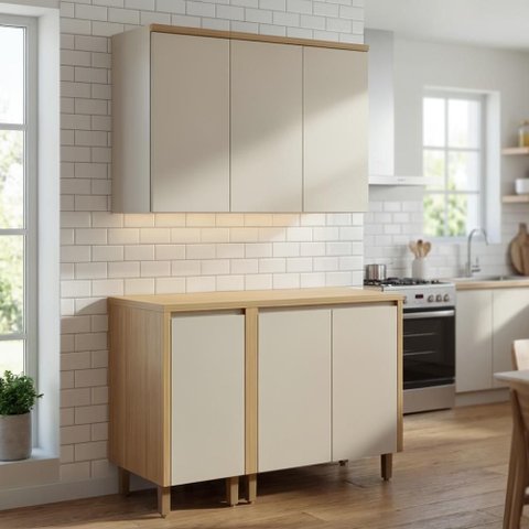 Kit Cozinha Modular 120cm 4 Peças Completo