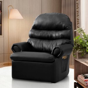 Poltrona do Papai Reclinável Courino Preto Premium