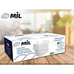 Máscara Descartável Tripla Proteção Clipe Nasal 3 Cx 50 Uni - 3