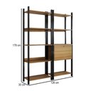 Ver imagem 3 de Estante para Livros Industrial 1 Porta 8 Prateleiras Mel/preto - Panorama Móveis