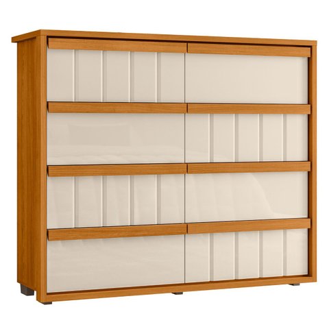 Cômoda para Quarto com 8 Gavetas 136cm Avila Off/cinamomo Z10 - Mpozenato
