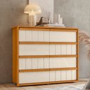 Ver imagem 2 de Cômoda para Quarto com 8 Gavetas 136cm Avila Off/cinamomo Z10 - Mpozenato