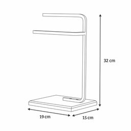 Porta Toalha de Rosto Para Pia Glam Base de Madeira D09 Preto - Mpozenato - 4