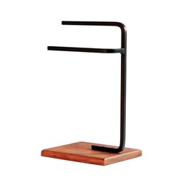 Porta Toalha de Rosto Para Pia Glam Base de Madeira D09 Preto - Mpozenato - 1