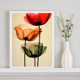 Quadro Flores Tulipas Elegantes Coloridas Transparência 33x24cm - com Vidro:moldura Branca - 2 Quadro Flores Tulipas Elegantes Coloridas Transparência 33x24cm - com Vidro:moldura Branca - 2