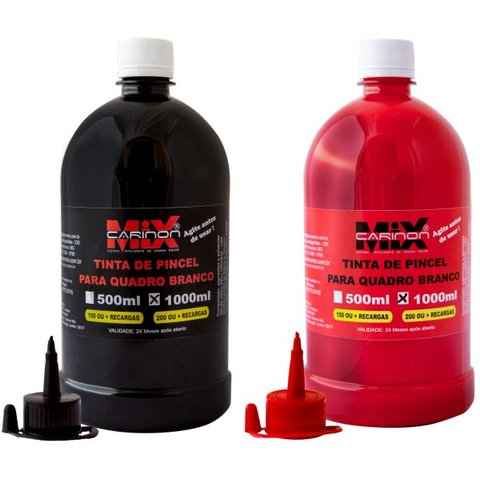 Kit 2L de tinta de pincel de quadro branco preto e vermelho