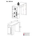 Ver imagem 6 de Bancada Balcão/mesa de Cozinha com Adega Multimóveis Mp2144 Madeirado
