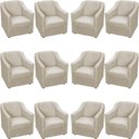 Ver imagem 1 de Kit 12 Poltronas Mila Pé de Plástico Cromado - Bege Suede