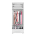 Ver imagem 2 de Guarda Roupa Solteiro Zenit 2 Portas de Bater 1 Gaveta MDP MDF Branco RV Móveis