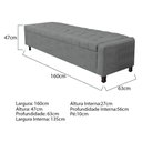 Ver imagem 4 de Calçadeira Baú Queen Everest P02 160cm para Cama Box Corano - Doce Sonho Móveis Cinza