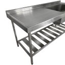 Ver imagem 4 de Pia Aço Inox Industrial 180x70x90 Cm Cuba Grande Cubão Direita Nortinox