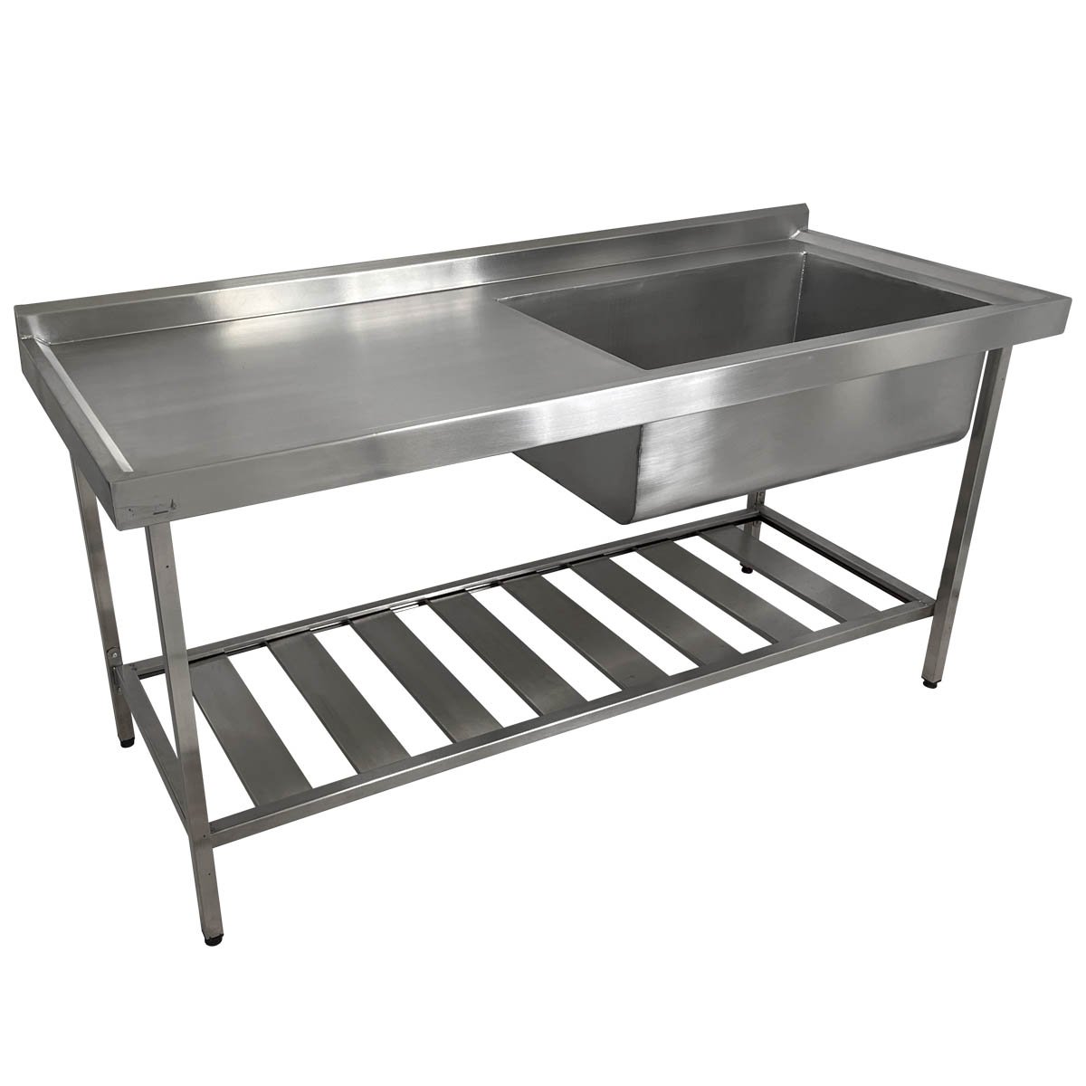 Pia Aço Inox Industrial 180x70x90 Cm Cuba Grande Cubão Direita Nortinox