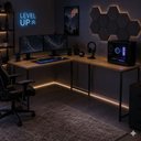 Ver imagem 2 de Mesa em L sem Prateleira Orion em MDF Estilo Industrial Klm Store