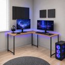 Ver imagem 4 de Mesa em L sem Prateleira Orion em MDF Estilo Industrial Klm Store