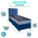 Ver imagem 3 de Cama + Box Azul e Colchão Molas Ensacadas Solteiro - Petrus Paropas + Cabeceira