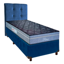 Ver imagem 1 de Cama + Box Azul e Colchão Molas Ensacadas Solteiro - Petrus Paropas + Cabeceira
