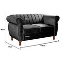 Ver imagem 4 de Namoradeira Decorativa Chesterfield Sofá Realeza Vintage - Veludo Preto