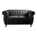 Ver imagem 1 de Namoradeira Decorativa Chesterfield Sofá Realeza Vintage - Veludo Preto