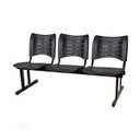 Ver imagem 1 de Cadeira Longarina Plástica 03 Lugares - Cor Preto - Mrplast - 34200