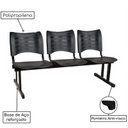 Ver imagem 4 de Cadeira Longarina Plástica 03 Lugares - Cor Preto - Mrplast - 34200