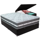 Ver imagem 1 de Cama Box Baú e Colchão Black Graphite Molas Ensacadas Casal Anjos: Preto