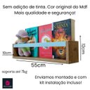 Ver imagem 3 de Nicho Organizador de Livros Brinquedos Quarto Infantil Prateleira Livreiro Mdf Madeira 55cm:azul Cla