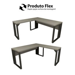 Mesa de Escritório em L Linha Industrial Metalon Tampo 40mm  - 4