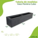Ver imagem 2 de Vaso Floreira Cubo (100x20) Antique Preto Vasart