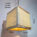 Ver imagem 2 de Luminária Teto Pendente Lustre Madeira Rústica Sisal Retrô
