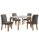 Ver imagem 2 de Conjunto Sala de Jantar Mesa Liz 120cm com Vidro Canto Reto e 4 Cadeiras Athenas Moderna