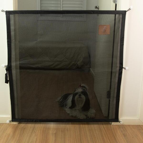Proteção De Portas Em Tela Para Cachorro 90Cm X 90Cm Preta - 4