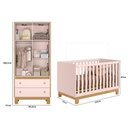 Ver imagem 2 de Quarto de Bebê com Berço Mini Cama Slim e Guarda Roupa Flora Rosa Qmovi