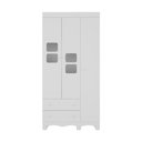 Ver imagem 7 de Guarda-roupa Infantil 92cm com Vidro 3 Portas e 2 Gavetas Luna Multimóveis Mp4412 Branco