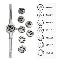 Jogo Tarrachas e Cossinete 9 Peças Uso Profissional para Rosca - 3