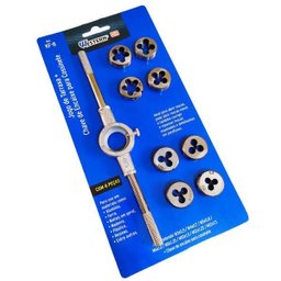 Jogo Tarrachas e Cossinete 9 Peças Uso Profissional para Rosca - 2