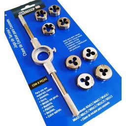 Jogo Tarrachas e Cossinete 9 Peças Uso Profissional para Rosca - 4