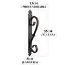 Ver imagem 2 de Puxador de Ferro Reforçado Modelo Rococó Artesanal Para Porta - Verniz