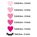 Ver imagem 4 de Kit 2 Cílios Olhos Fechados Adesivos Parede Infantil + Coração