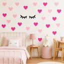 Ver imagem 1 de Kit 2 Cílios Olhos Fechados Adesivos Parede Infantil + Coração