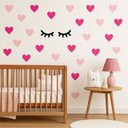 Ver imagem 2 de Kit 2 Cílios Olhos Fechados Adesivos Parede Infantil + Coração